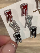 RCT Dental Earrings, Endo Teeth Earrings, Tooth Earrings, Glitter Tooth Earrings, Dental Hygiene Gift Dental Assistant