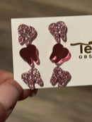 Valentine Rose Gold Dental Earrings, Glitter Studs, Teeth Earrings, Dental Laboratory, Dental Hygiene Gift, Dental Assistant