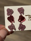 Valentine Rose Gold Dental Earrings, Glitter Studs, Teeth Earrings, Dental Laboratory, Dental Hygiene Gift, Dental Assistant