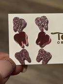 Valentine Rose Gold Dental Earrings, Glitter Studs, Teeth Earrings, Dental Laboratory, Dental Hygiene Gift, Dental Assistant