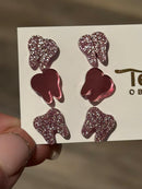 Valentine Rose Gold Dental Earrings, Glitter Studs, Teeth Earrings, Dental Laboratory, Dental Hygiene Gift, Dental Assistant