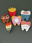 Dental Pins, Mrs Flossy Pin, Dental Pin, Tooth Pin, Molar Pin, Dental Hygiene Gift, Dental Assistant Gift, Dental Earrings, Tooth Earrings