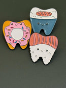 Dental Pins, Mrs Flossy Pin, Dental Pin, Tooth Pin, Molar Pin, Dental Hygiene Gift, Dental Assistant Gift, Dental Earrings, Tooth Earrings