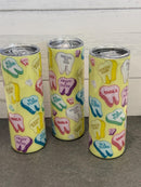 Valentine’s Day Dental Mug and Heart Glass Set | Tooth & Smile Straw Toppers | Dental Gift | Hygienist Assistant Gift | Love Teeth