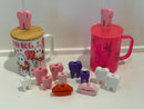 Valentine’s Day Dental Mug and Heart Glass Set | Tooth & Smile Straw Toppers | Dental Gift | Hygienist Assistant Gift | Love Teeth