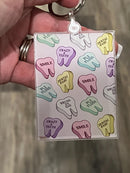 Dental Valentine Card Keychain – Cute Dental Valentine Gift | Dental Love Keychain | Dentist & Dental Assistant Gift | Tooth Valentine