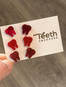 Valentine Dental Earrings, Heart Teeth Earrings, Tooth Studs, RDH, Hygienist, Dental Hygiene Gift, Dental Assistant, Dental Graduation