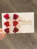 Valentine Dental Earrings, Heart Teeth Earrings, Tooth Studs, RDH, Hygienist, Dental Hygiene Gift, Dental Assistant, Dental Graduation