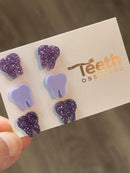 Purple Tooth Dental Earrings, Teeth Earrings, Tooth Studs, RDH, Hygienist, Dental Hygiene Gift, Dental Assistant, Dental Graduation