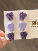 Purple Tooth Dental Earrings, Teeth Earrings, Tooth Studs, RDH, Hygienist, Dental Hygiene Gift, Dental Assistant, Dental Graduation