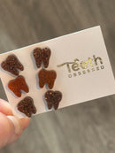 Brown Tooth Dental Earrings, Rose Gold Teeth Earrings, Tooth Studs, RDH, Hygienist, Dental Hygiene Gift, Dental Assistant