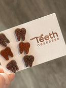Brown Tooth Dental Earrings, Rose Gold Teeth Earrings, Tooth Studs, RDH, Hygienist, Dental Hygiene Gift, Dental Assistant