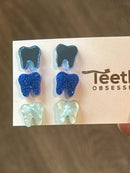 Blue Tooth Dental Earrings, Teeth Earrings, Tooth Studs, RDH, Hygienist, Dental Hygiene Gift, Dental Assistant, Dental Graduation