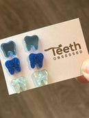 Blue Tooth Dental Earrings, Teeth Earrings, Tooth Studs, RDH, Hygienist, Dental Hygiene Gift, Dental Assistant, Dental Graduation