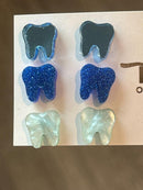 Blue Tooth Dental Earrings, Teeth Earrings, Tooth Studs, RDH, Hygienist, Dental Hygiene Gift, Dental Assistant, Dental Graduation