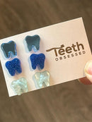Blue Tooth Dental Earrings, Teeth Earrings, Tooth Studs, RDH, Hygienist, Dental Hygiene Gift, Dental Assistant, Dental Graduation