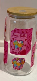 Valentine Candy Tumbler or Libbey Glass | Candy Heart Cup | Valentine Drinkware | Cute Valentine Gift | Dental Valentine Cup