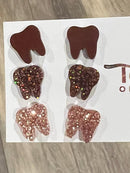 Rose Gold Tooth Dental Earrings, Teeth Earrings, Tooth Studs, RDH, Hygienist, Dental Hygiene Gift, Dental Assistant, Dental Graduation