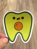 Avocado Dental Stickers | Dentist Office Decor | Dental Assistant Gift | Hygienist Sticker | Tooth Stickers | Dental Team Swag