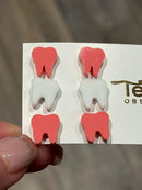 Bubblegum Dental Earrings, Teeth Earrings, Tooth Earrings, Pink Glitter Tooth Earrings, Dental Hygiene Gift Dental Assistant