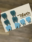 Blue Tooth Dental Earrings, Teeth Earrings, Tooth Studs, RDH, Hygienist, Dental Hygiene Gift, Dental Assistant, Dental Graduation