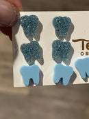 Blue Tooth Dental Earrings, Teeth Earrings, Tooth Studs, RDH, Hygienist, Dental Hygiene Gift, Dental Assistant, Dental Graduation