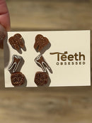 Rose Gold Dental Earrings, Glitter Studs, RCT Teeth Earrings, Root Canal Teeth, Dental Hygiene Gift, Dental Assistant, Dental Graduation