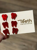 Red Swirl Earrings, Red Dental Glass Earrings, Red Teeth Earrings, Dental Assistant, Dental Hygienist, Dental Gift