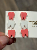 Valentine Dental Earrings, Heart Teeth Earrings, Tooth Studs, RDH, Hygienist, Dental Hygiene Gift, Dental Assistant, Dental Graduation