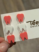 Valentine Dental Earrings, Heart Teeth Earrings, Tooth Studs, RDH, Hygienist, Dental Hygiene Gift, Dental Assistant, Dental Graduation