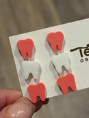 Valentine Dental Earrings, Heart Teeth Earrings, Tooth Studs, RDH, Hygienist, Dental Hygiene Gift, Dental Assistant, Dental Graduation