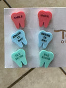 Valentine Dental Earrings, Heart Teeth Earrings, Tooth Studs, RDH, Hygienist, Dental Hygiene Gift, Dental Assistant, Dental Graduation