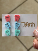 Valentine Dental Earrings, Heart Teeth Earrings, Tooth Studs, RDH, Hygienist, Dental Hygiene Gift, Dental Assistant, Dental Graduation