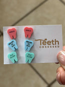 Valentine Dental Earrings, Heart Teeth Earrings, Tooth Studs, RDH, Hygienist, Dental Hygiene Gift, Dental Assistant, Dental Graduation