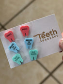Valentine Dental Earrings, Heart Teeth Earrings, Tooth Studs, RDH, Hygienist, Dental Hygiene Gift, Dental Assistant, Dental Graduation