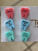 Valentine Dental Earrings, Heart Teeth Earrings, Tooth Studs, RDH, Hygienist, Dental Hygiene Gift, Dental Assistant, Dental Graduation