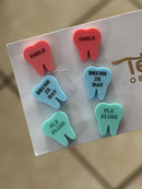 Valentine Dental Earrings, Heart Teeth Earrings, Tooth Studs, RDH, Hygienist, Dental Hygiene Gift, Dental Assistant, Dental Graduation