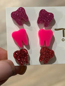 Valentine Dental Earrings, Heart Teeth Earrings, Tooth Studs, RDH, Hygienist, Dental Hygiene Gift, Dental Assistant, Dental Graduation