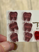 Valentine Dental Earrings, Heart Teeth Earrings, Tooth Studs, RDH, Hygienist, Dental Hygiene Gift, Dental Assistant, Dental Graduation