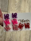 Valentine Love Dental Earrings, Heart Teeth Earrings, Tooth Studs, RDH, Hygienist, Dental Hygiene Gift, Dental Assistant