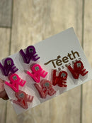 Valentine Love Dental Earrings, Heart Teeth Earrings, Tooth Studs, RDH, Hygienist, Dental Hygiene Gift, Dental Assistant