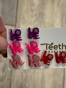 Valentine Love Dental Earrings, Heart Teeth Earrings, Tooth Studs, RDH, Hygienist, Dental Hygiene Gift, Dental Assistant