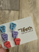 Valentine Dental Earrings, Heart Teeth Earrings, Tooth Studs, RDH, Hygienist, Dental Hygiene Gift, Dental Assistant, Dental Graduation