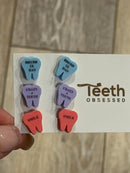 Valentine Dental Earrings, Heart Teeth Earrings, Tooth Studs, RDH, Hygienist, Dental Hygiene Gift, Dental Assistant, Dental Graduation