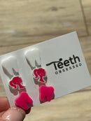Dental Loupes, Dental Earrings, Teeth Earrings, Tooth Earrings, Hot Pink Tooth, Earrings, Dental Hygiene Gift Dental Assistant