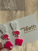 Dental Loupes, Dental Earrings, Teeth Earrings, Tooth Earrings, Hot Pink Tooth, Earrings, Dental Hygiene Gift Dental Assistant