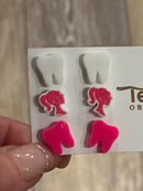 Dental Loupes, Dental Earrings, Teeth Earrings, Tooth Earrings, Hot Pink Tooth, Earrings, Dental Hygiene Gift Dental Assistant