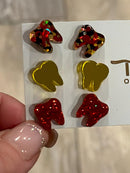 Red and Gold Dental Earrings, Teeth Earrings, Tooth Earrings, Glitter Tooth Earrings, Dental Hygiene Gift Dental Assistant