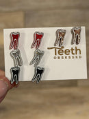 RCT Dental Earrings, Endo Teeth Earrings, Tooth Earrings, Glitter Tooth Earrings, Dental Hygiene Gift Dental Assistant