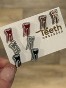 RCT Dental Earrings, Endo Teeth Earrings, Tooth Earrings, Glitter Tooth Earrings, Dental Hygiene Gift Dental Assistant
